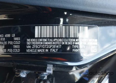 2016 Fiat 500X Lounge z USA, uszkodzony, nr VIN ZFBCFYDT2GP381417